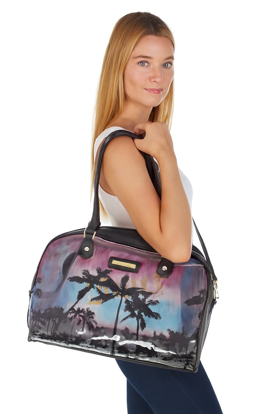 Juicy Couture Black Palm Tree Travel Weekender BAG Duffle Beach Pink Cruise